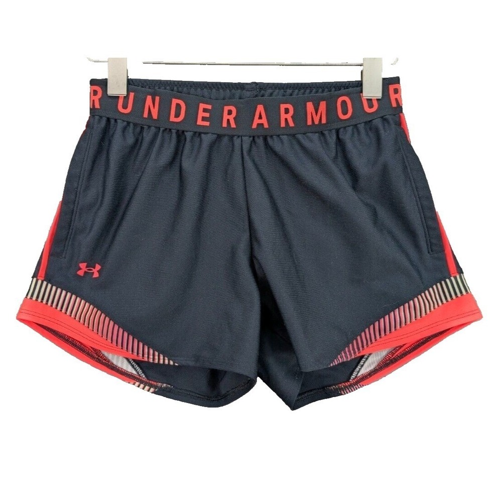 Under Armour Women's Play Up Running Shorts Gym Yoga Active Black Orange Size XS - Picture 2 of 11